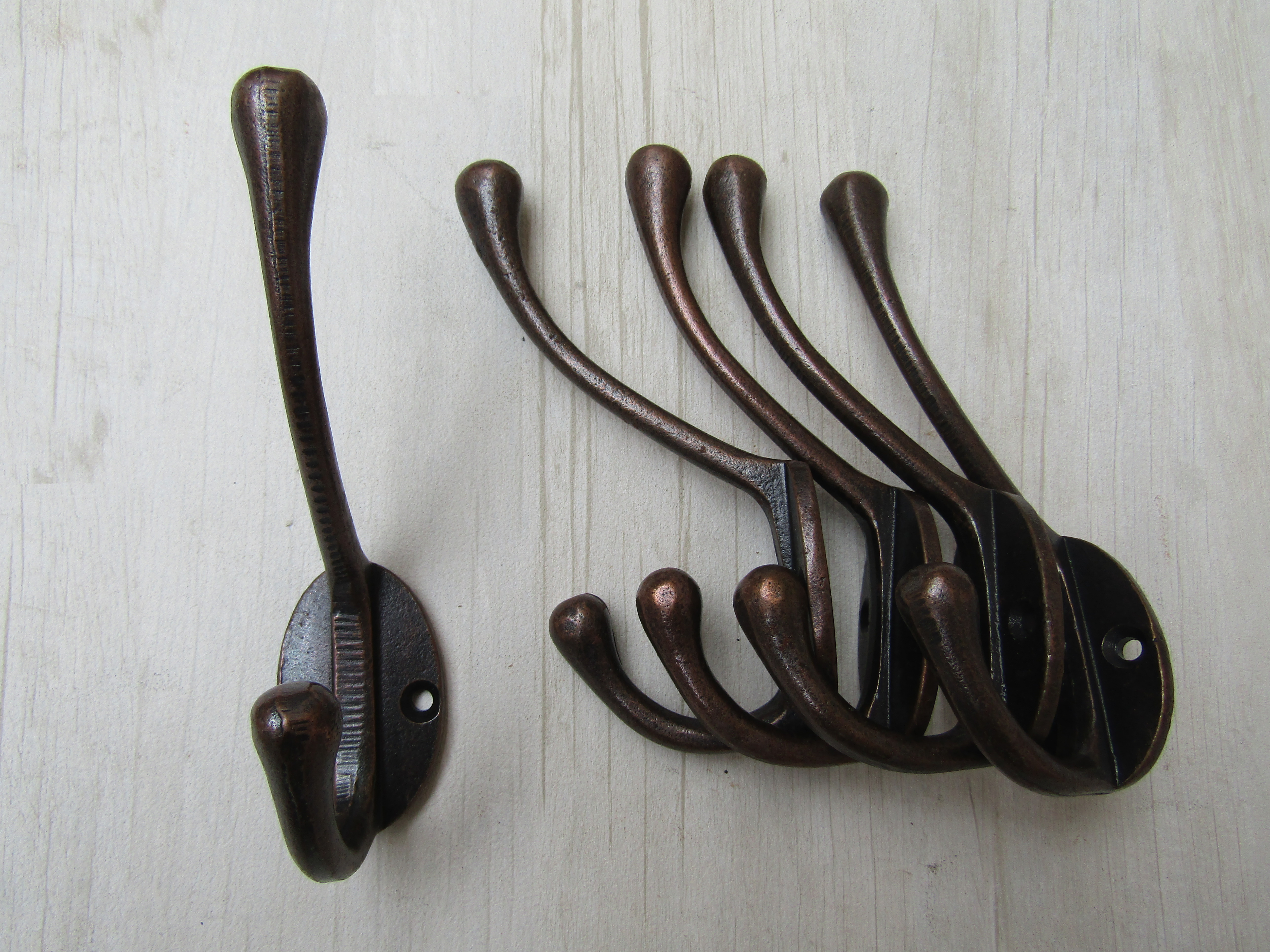 5 X Cast Iron Victorian Hat And Coat Hook Antique Copper – Ironmongery  World Trade